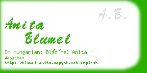 anita blumel business card